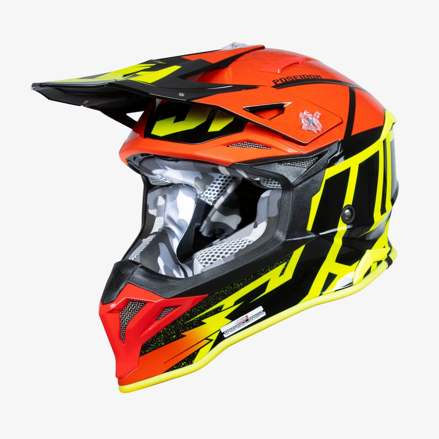 Capacete Just1 J39 POSEIDON Fluo Yellow/Red/Black