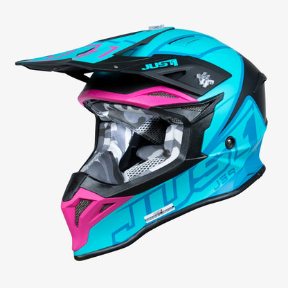 Capacete Just1 J39 THRUSTER Petrol Blue/Fuxia/Black
