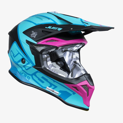 Capacete Just1 J39 THRUSTER Petrol Blue/Fuxia/Black