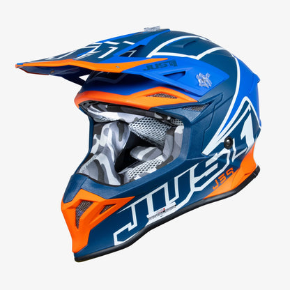 Capacete Just1 J39 THRUSTER White/Fluo Orange/Blue