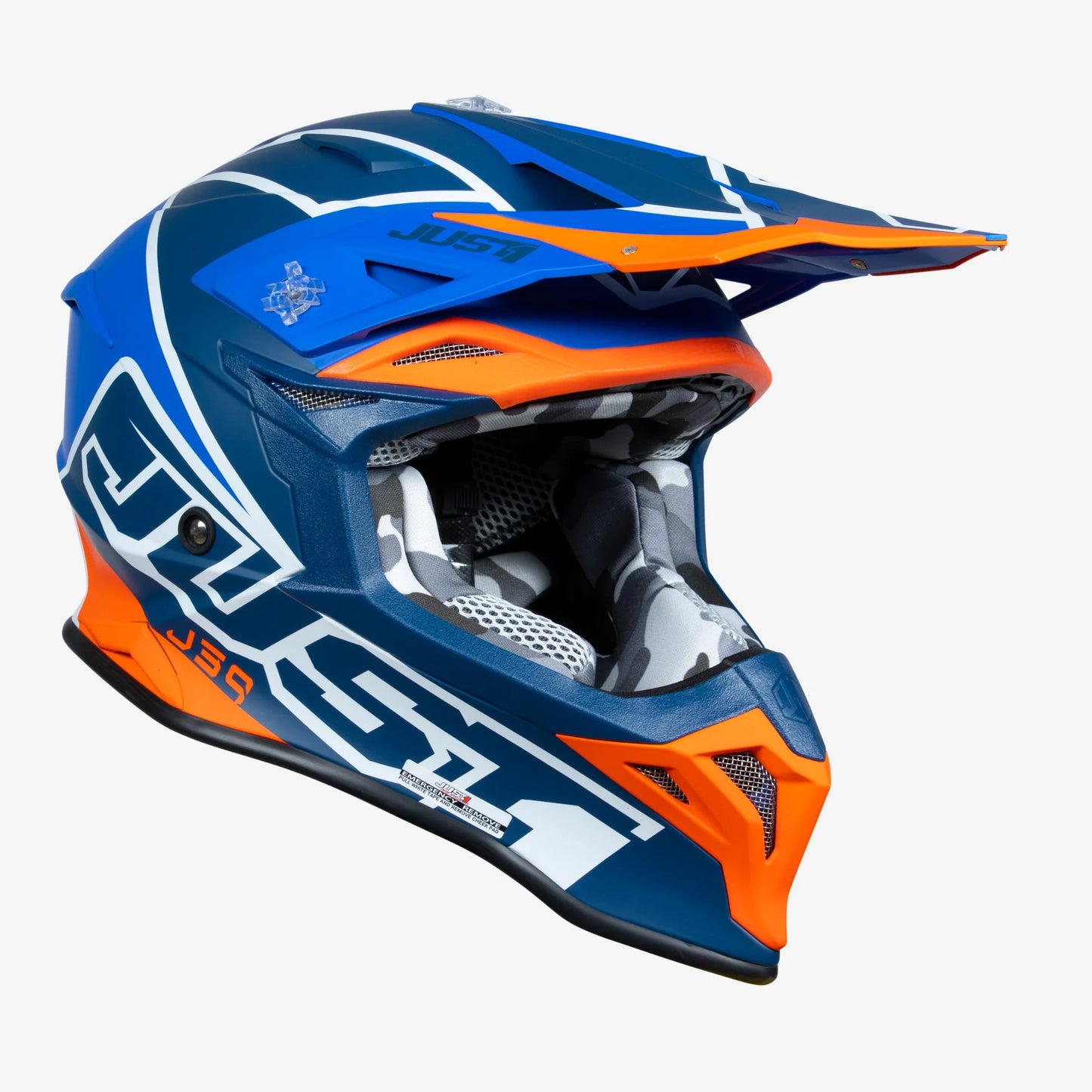 Capacete Just1 J39 THRUSTER White/Fluo Orange/Blue