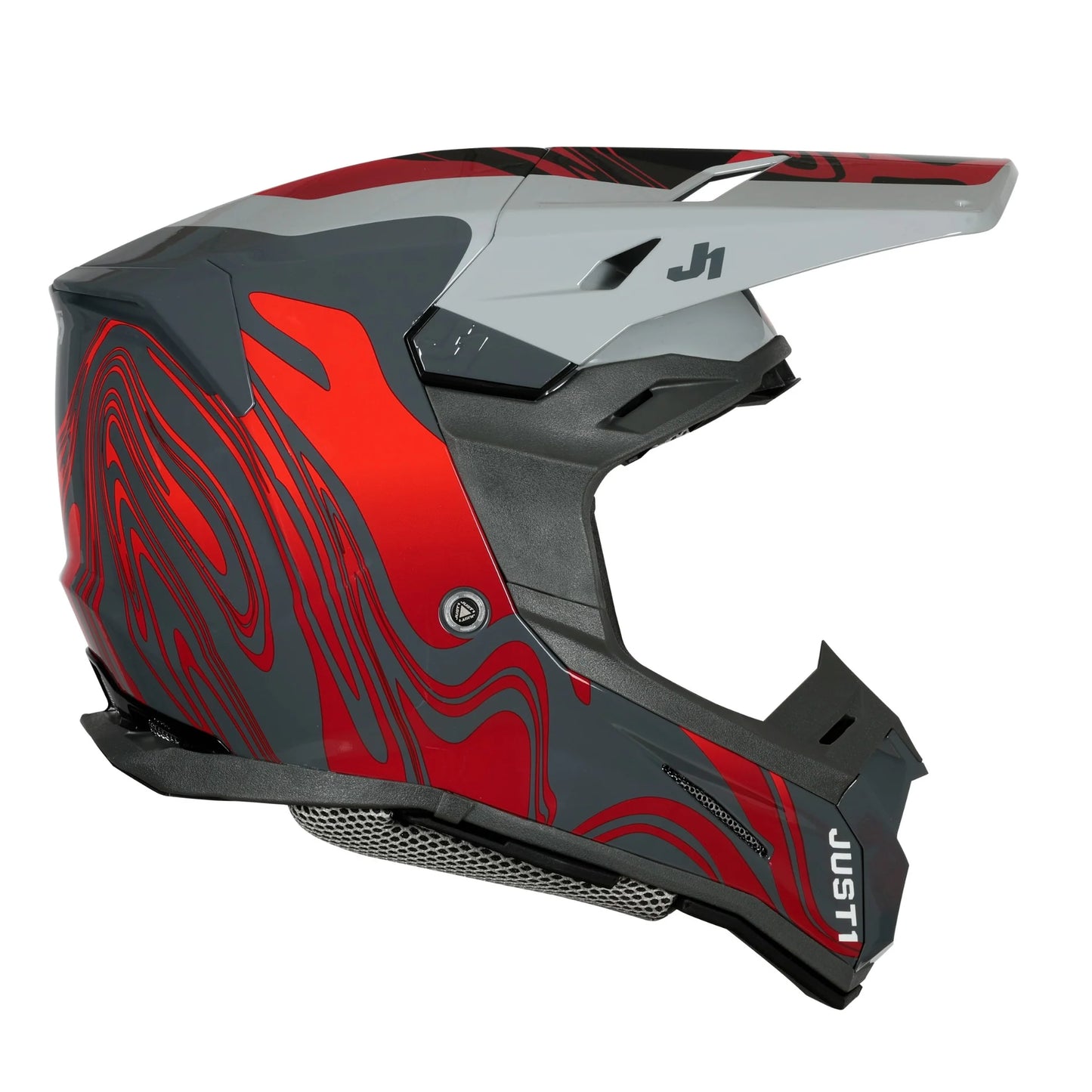 Capacete Just1 J22F Fluid Red/Grey Gloss