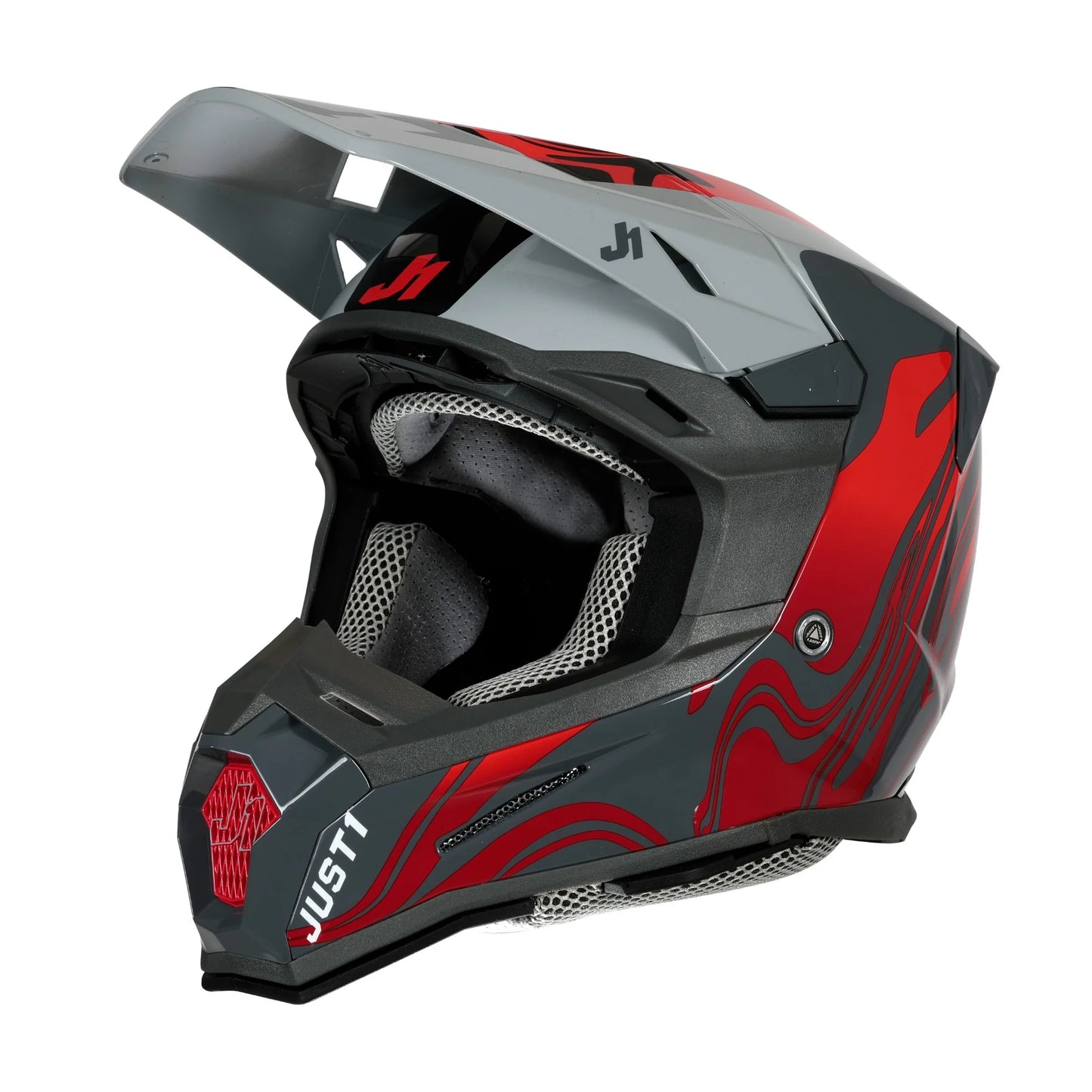 Capacete Just1 J22F Fluid Red/Grey Gloss