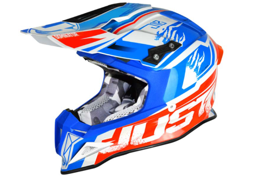 Capacete Just1 J12 Dominator White/Red/Blue