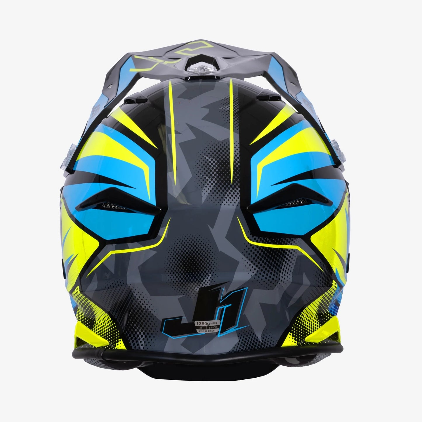Capacete Just1 J39 Revo Blue/Fluo Yellow/Black Gloss