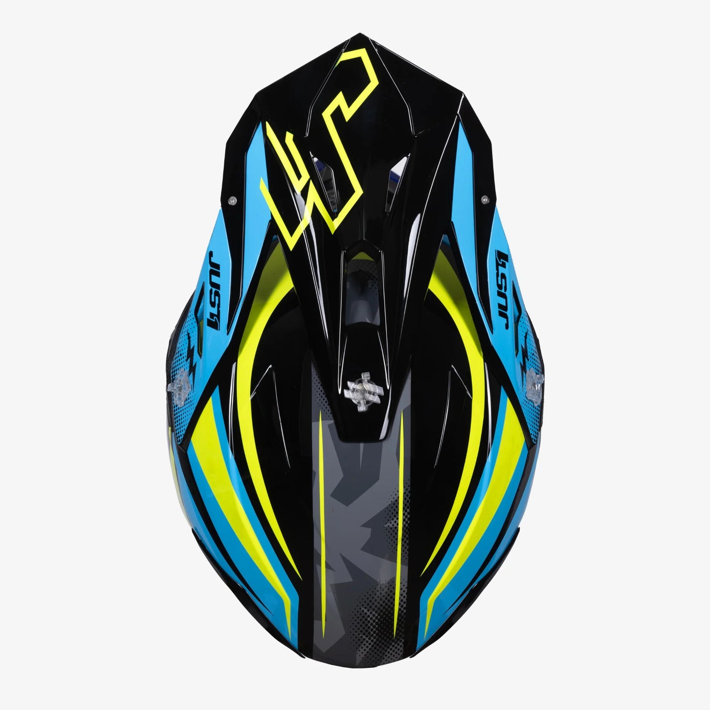 Capacete Just1 J39 Revo Blue/Fluo Yellow/Black Gloss