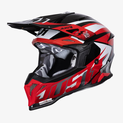 Capacete Just1 J39 Revo Red/White/Black Gloss