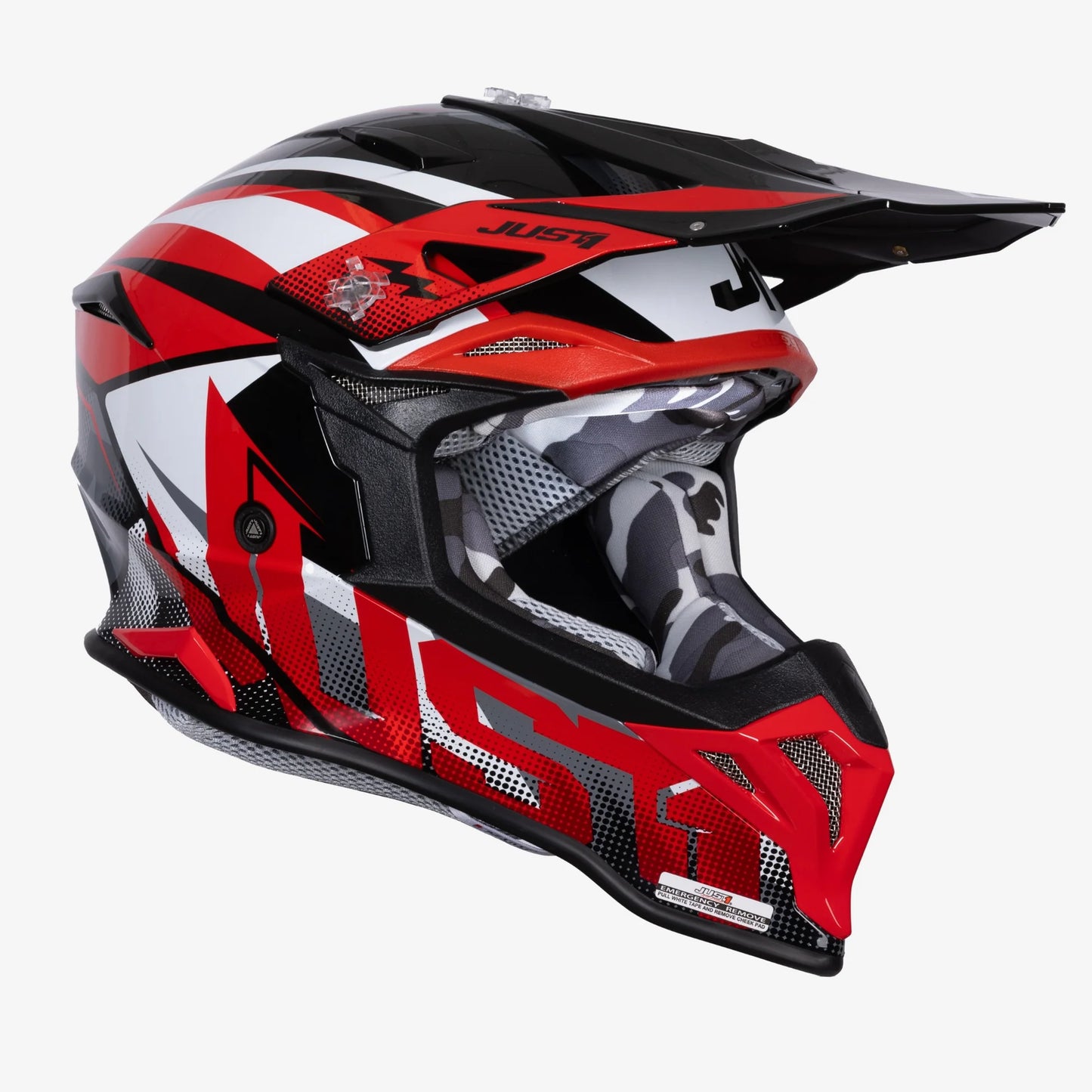 Capacete Just1 J39 Revo Red/White/Black Gloss
