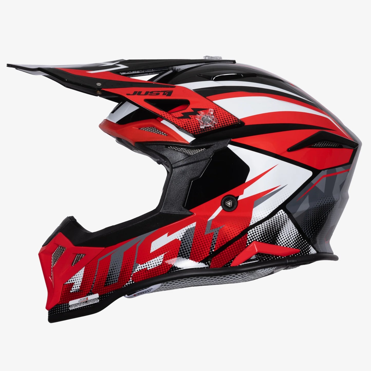 Capacete Just1 J39 Revo Red/White/Black Gloss