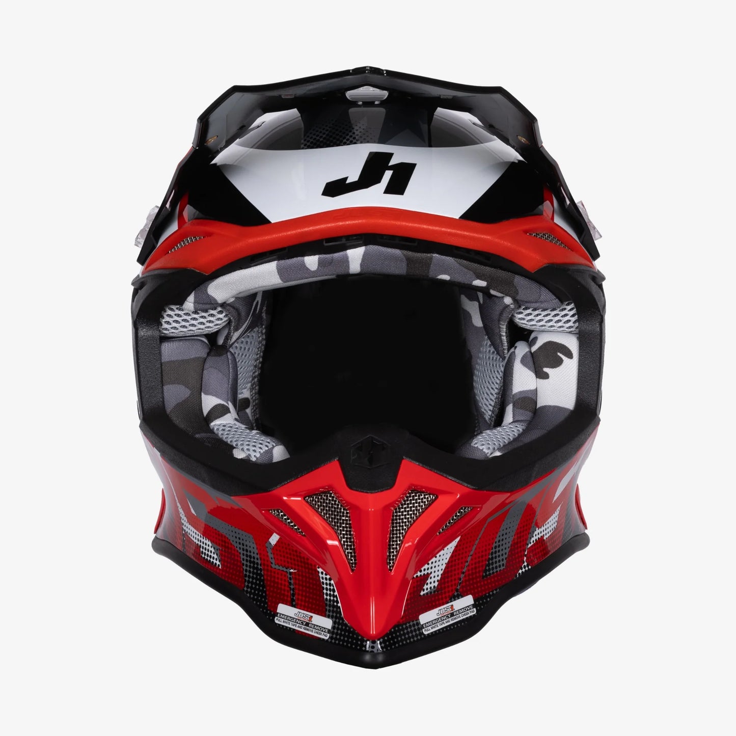 Capacete Just1 J39 Revo Red/White/Black Gloss