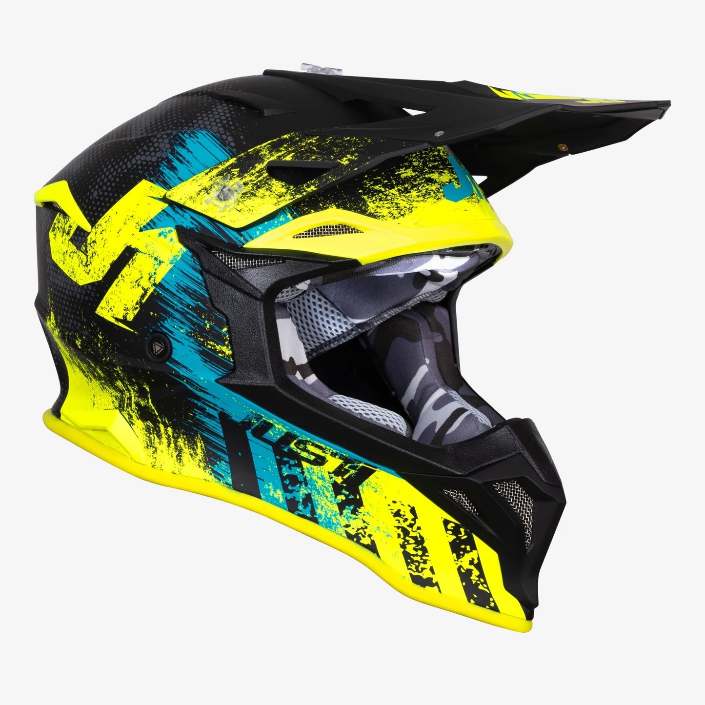 Capacete Just1 J39 Storm Blue/Fluo Yellow/Black Matt