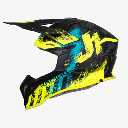 Capacete Just1 J39 Storm Blue/Fluo Yellow/Black Matt
