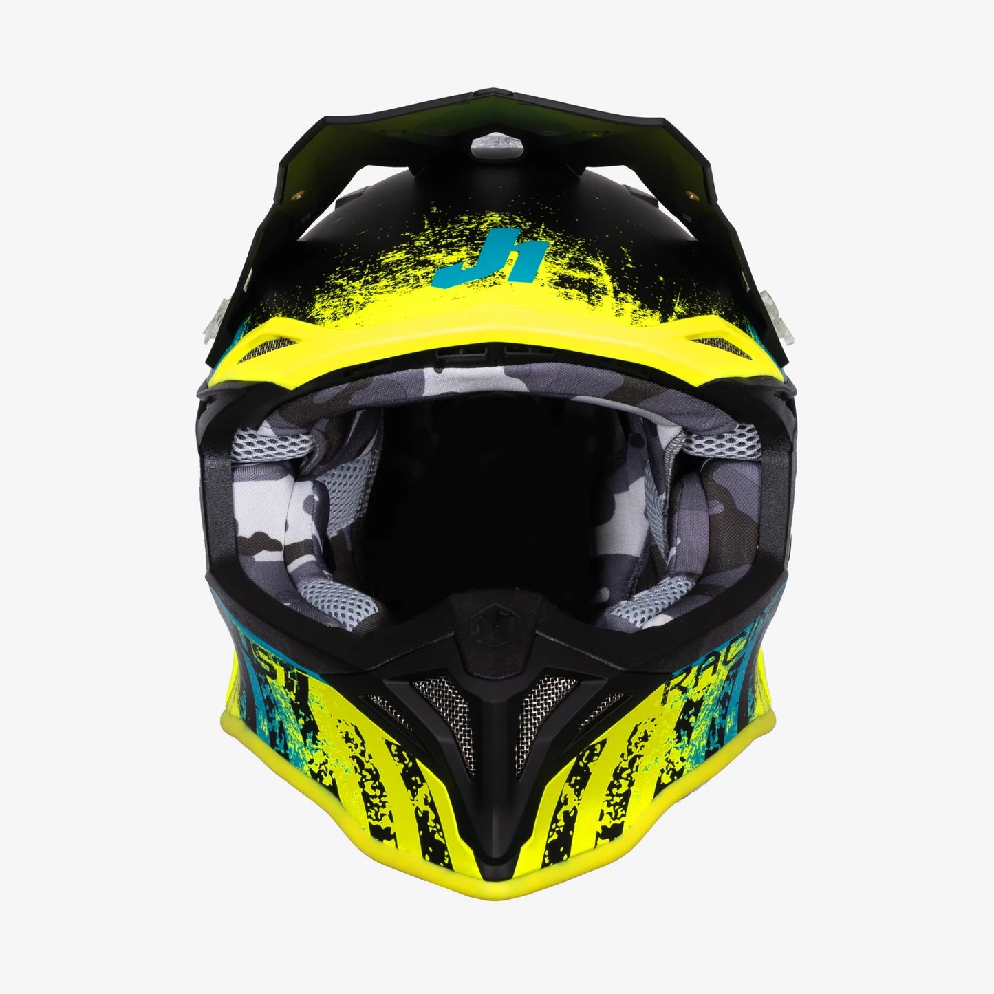 Capacete Just1 J39 Storm Blue/Fluo Yellow/Black Matt