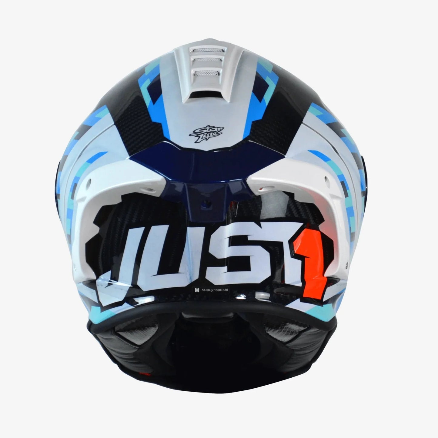 Capacete Just1 J-GPR De Rosa Replica White/Blue Carbon Gloss