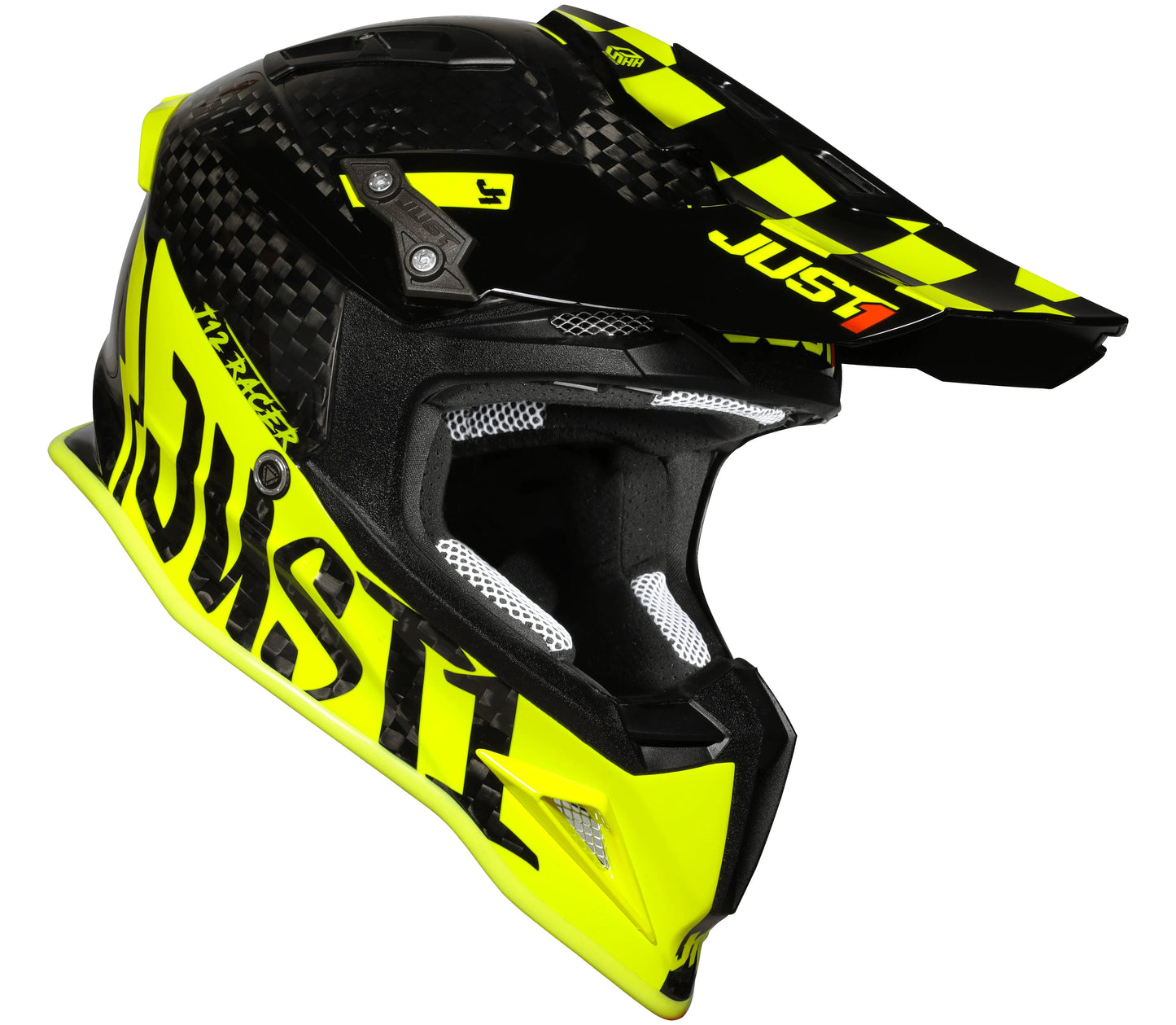 Capacete Just1 J12 Pro Racer Fluo Yellow Carbon