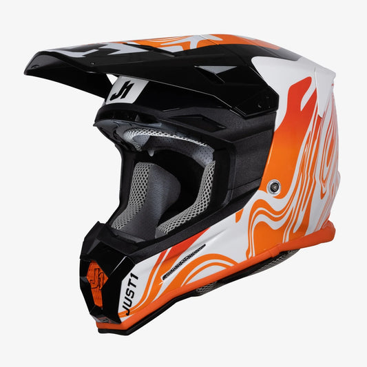 Capacete Just1 J22F Fluid Orange/White Gloss