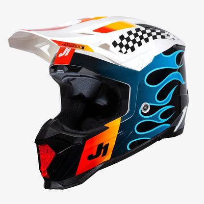 Capacete Just1 J40 Sixties Blue/Black/White Gloss