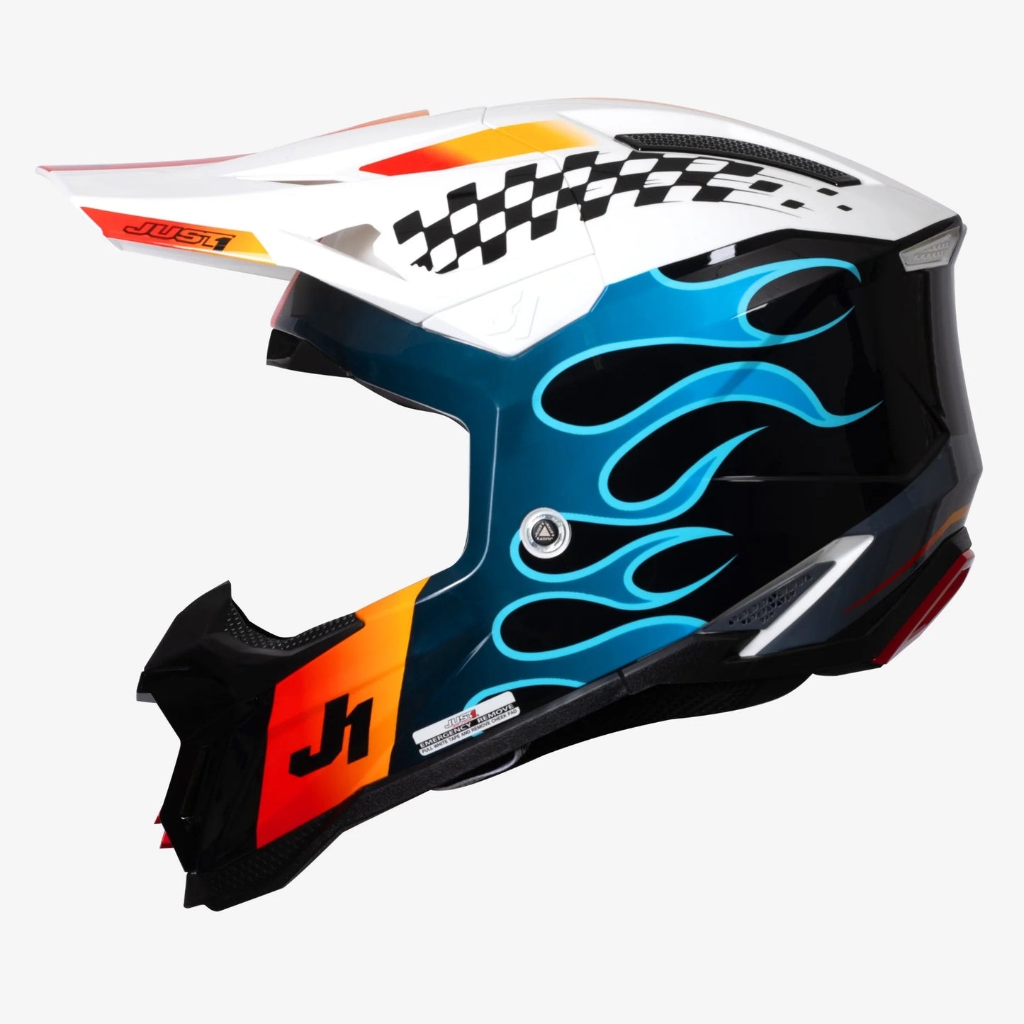 Capacete Just1 J40 Sixties Blue/Black/White Gloss