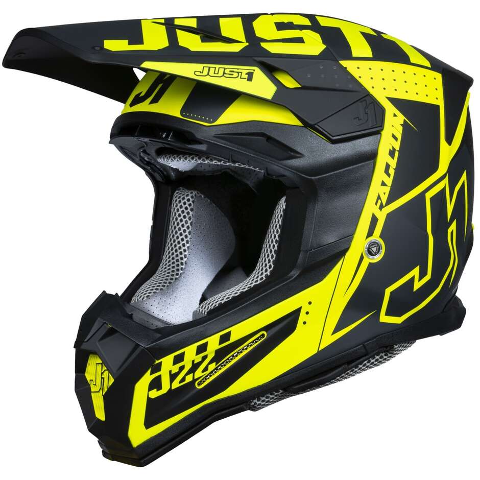 Capacete Just1 J22F Falcon Titanium Black/Fluo Yellow